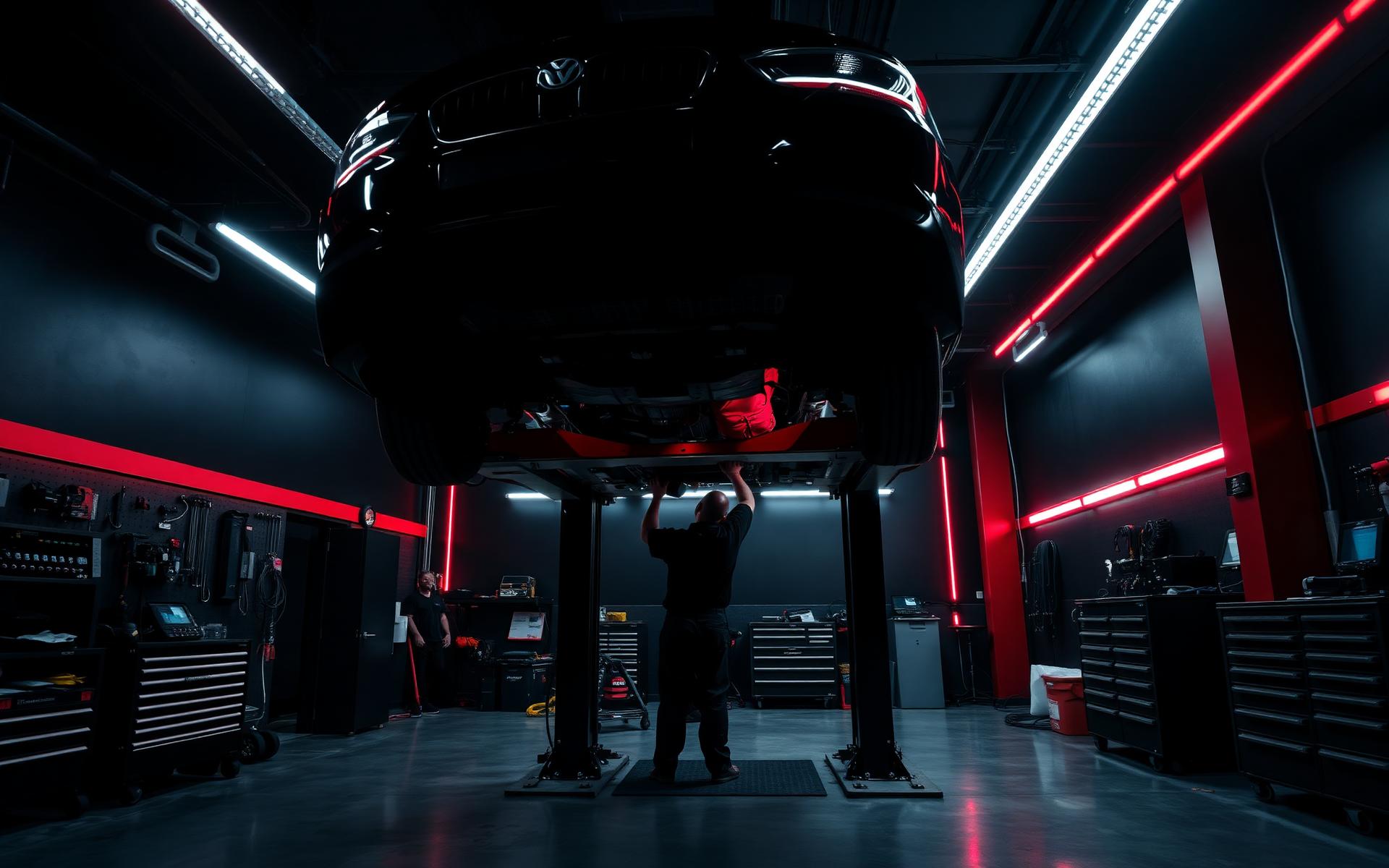 MB Auto Services repair bay in Raleigh, NC